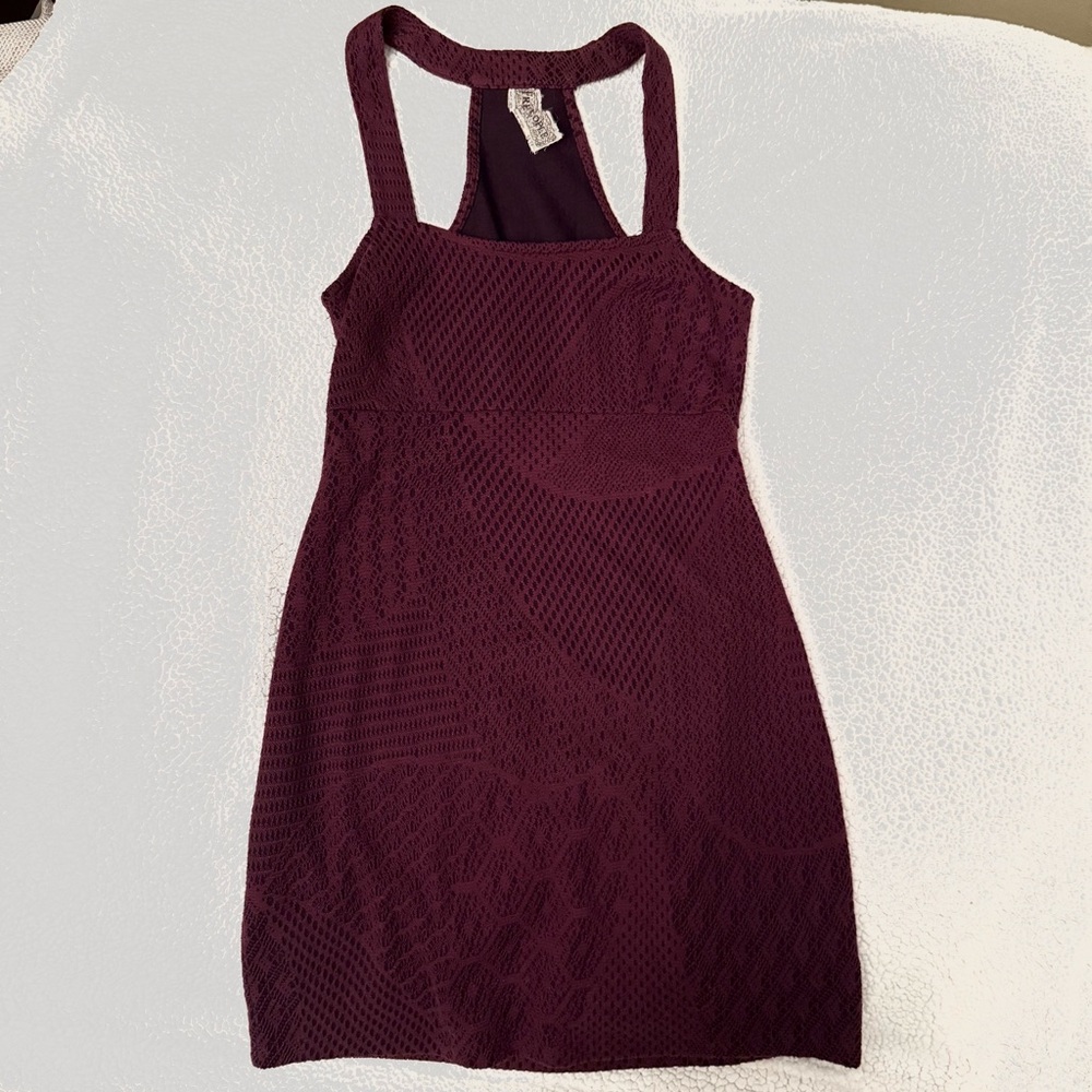 Free People Purple/Burgundy Lace Mini Dress Size XS